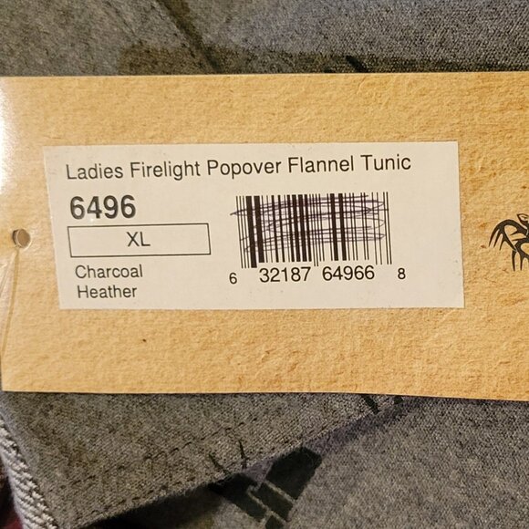 Legendary Whitetails Firelight Gray and Black Popover Flannel Tunic NEW Size XL - Picture 11 of 15